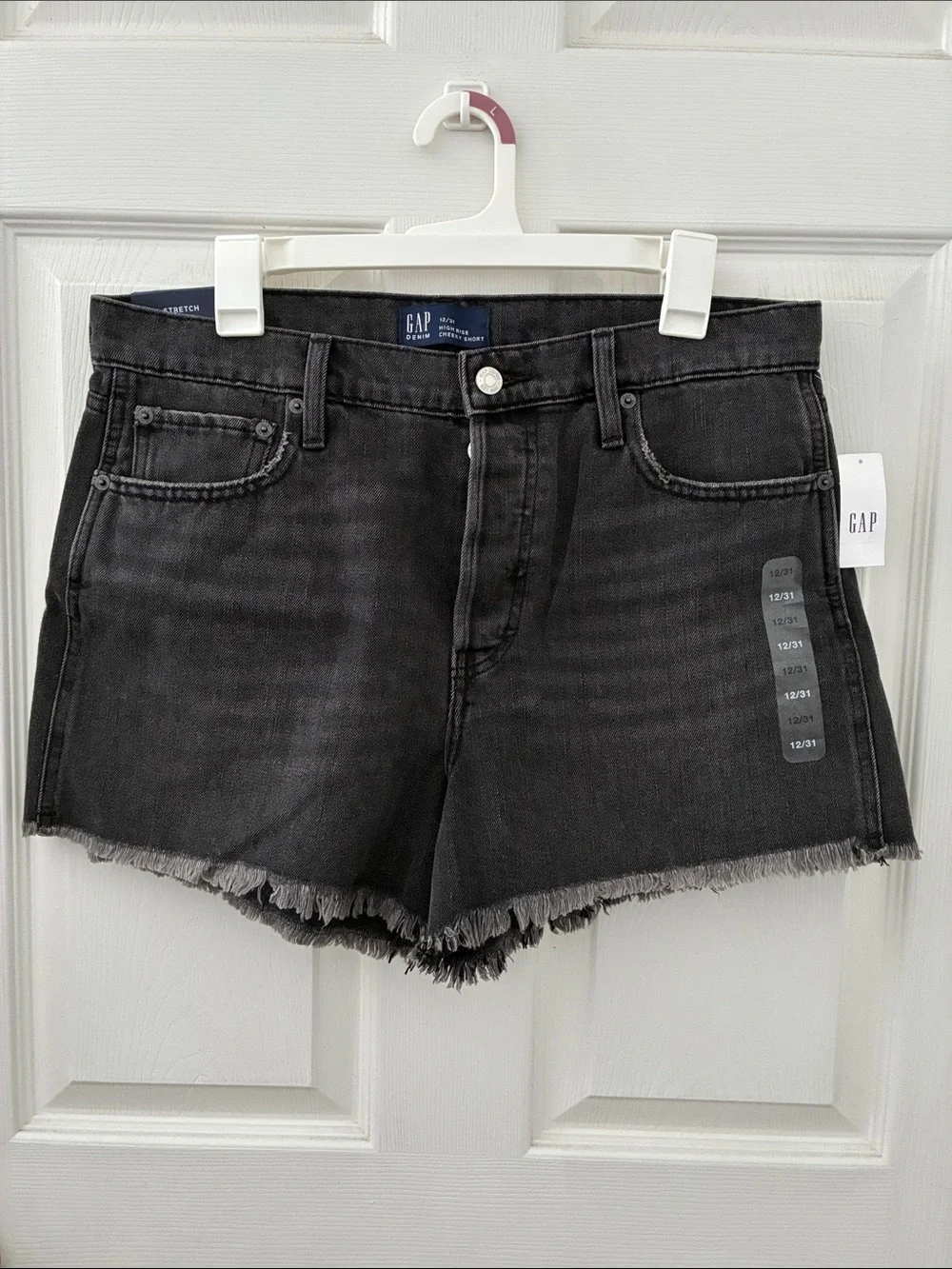 GAP Women's Charcoal Black Raw Hem Denim Shorts